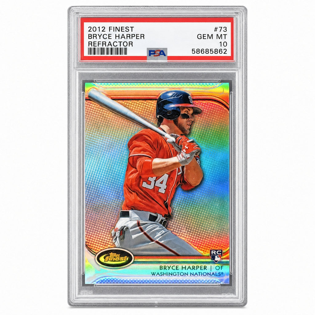 2012 Topps Finest Refractor Bryce Harper #73 PSA 10 – front of graded card