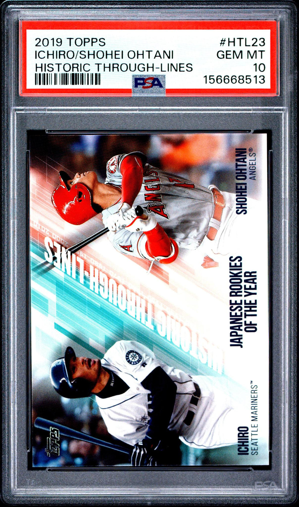 2019 Topps Historic Through Lines Shohei Ohtani #HTL23 PSA 10 – front of graded card