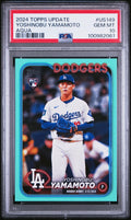 2024 Topps Update Aqua Yoshinobu Yamamoto #US149 PSA 10 – front of graded card