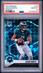 2021 Panini Mosaic Genesis Jalen Hurts #160 PSA 10 – front of graded card