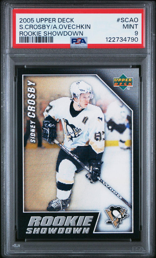 Upper Deck Rookie Showdown Alexander Ovechkin / Sidney Crosby #RSSCAO PSA 9 – front of graded card