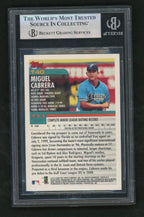2000 Topps Traded Miguel Cabrera #T40 RC BGS 9 – back of graded card